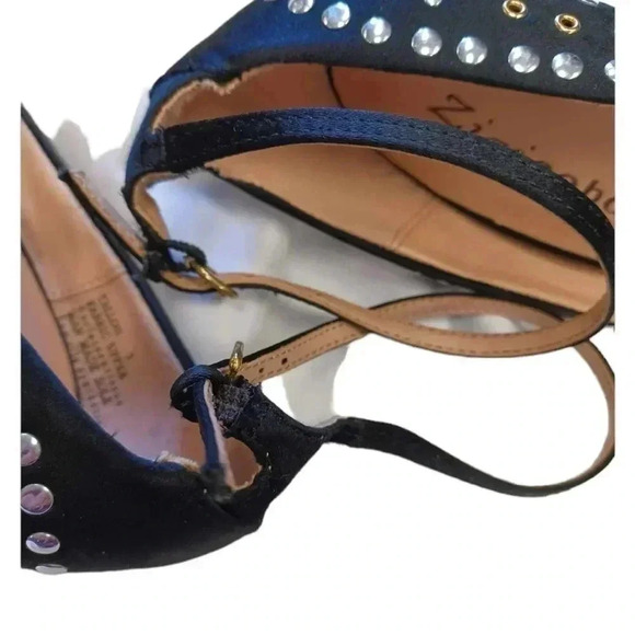 Zigi Soho Black Slingback Gold Silver  Adornments Pointed Toe Size 7 - Picture 9 of 10